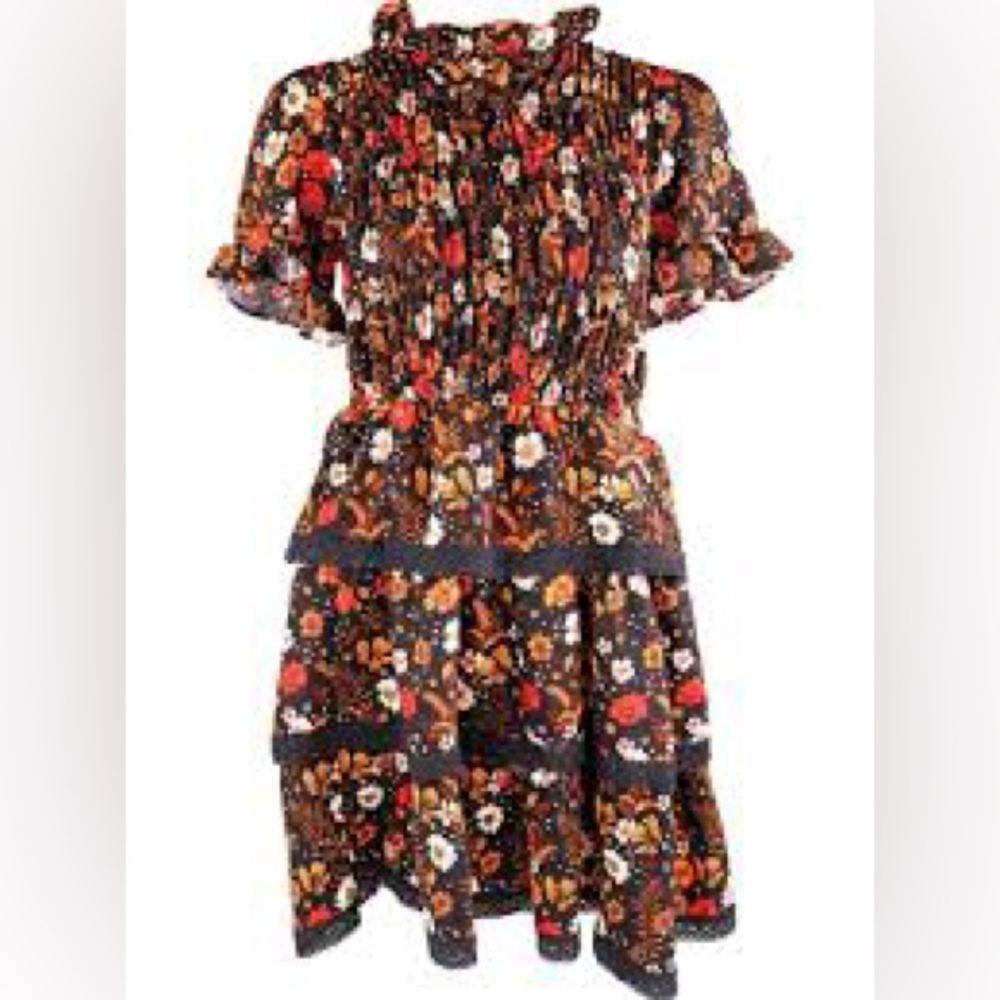 Simply Southern Floral Ruffle Dress Size L - Picture 4 of 5